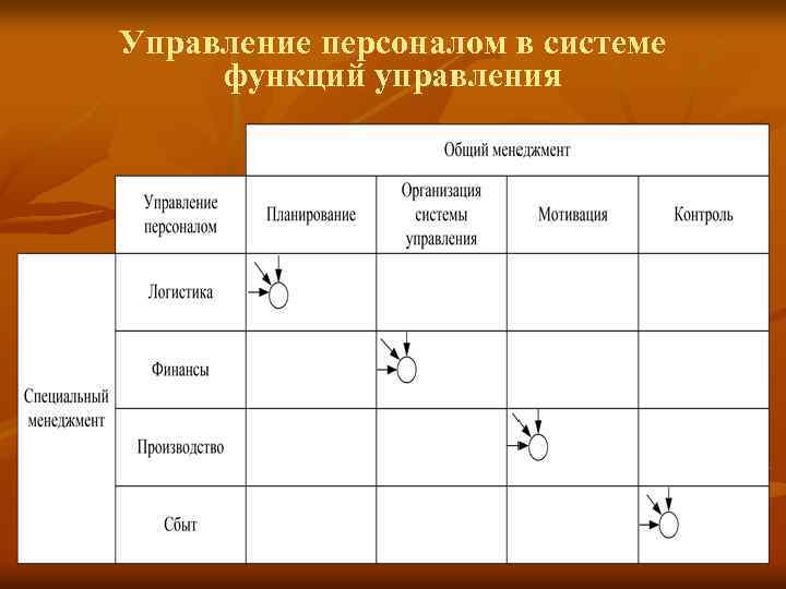 Управление персоналом в системе функций управления 