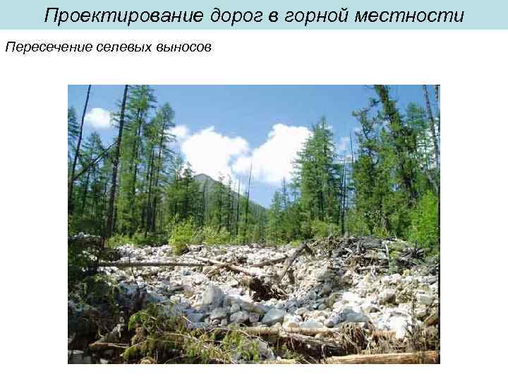 Проектирование дорог в горной местности Пересечение селевых выносов 
