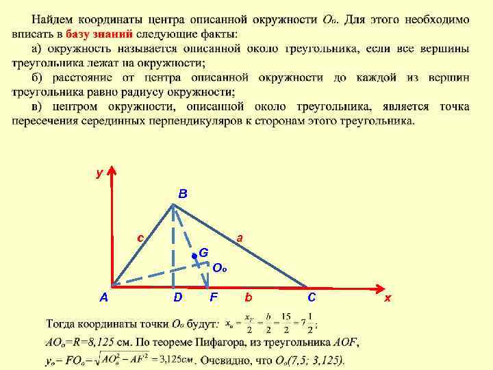 у В c a G Oо А D F b C x 