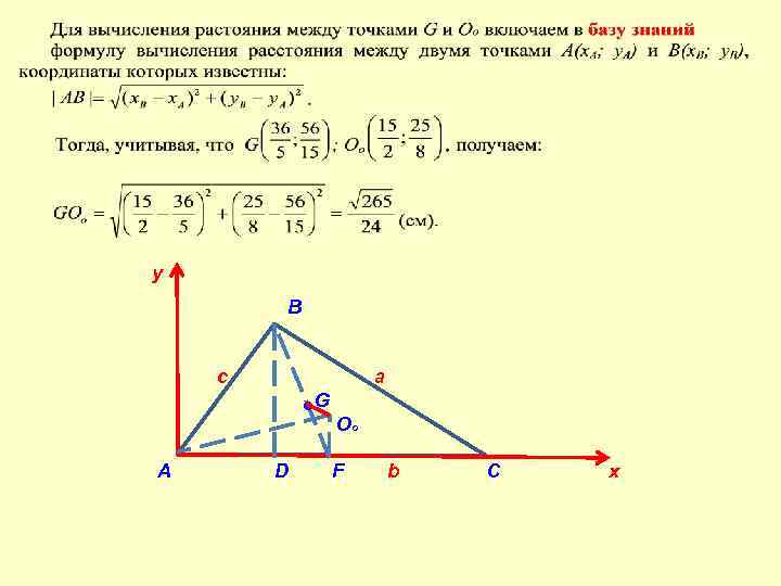 у В c a G Oо А D F b C x 