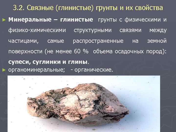 3. 2. Связные (глинистые) грунты и их свойства ► Минеральные – глинистые грунты с