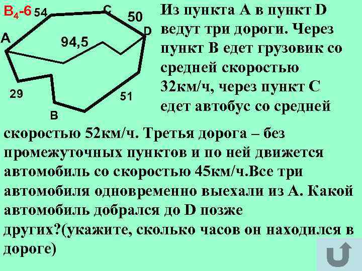 С В 4 -6 54 А 50 94, 5 29 51 B D Из