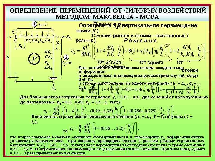 Определение без движения. Определение перемещений методом мора. Метод мора определения перемещений при изгибе. Метод Максвелла мора для определения перемещений. Перемещение определение.