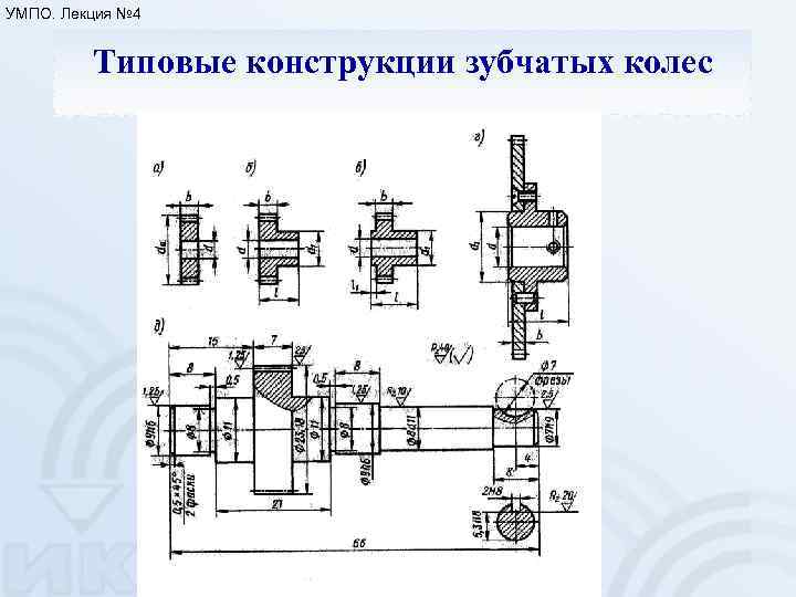 УМПО. Лекция № 4 Типовые конструкции зубчатых колес 