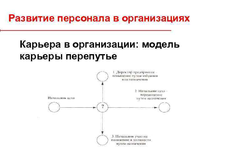 Развитие персонала в организациях Карьера в организации: модель карьеры перепутье 