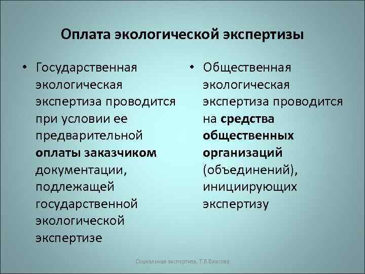 Оплата экологической экспертизы • Государственная • Общественная экологическая экспертиза проводится при условии ее на