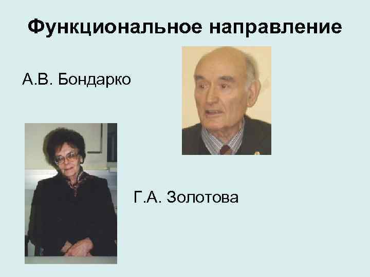 Функциональное направление А. В. Бондарко Г. А. Золотова 