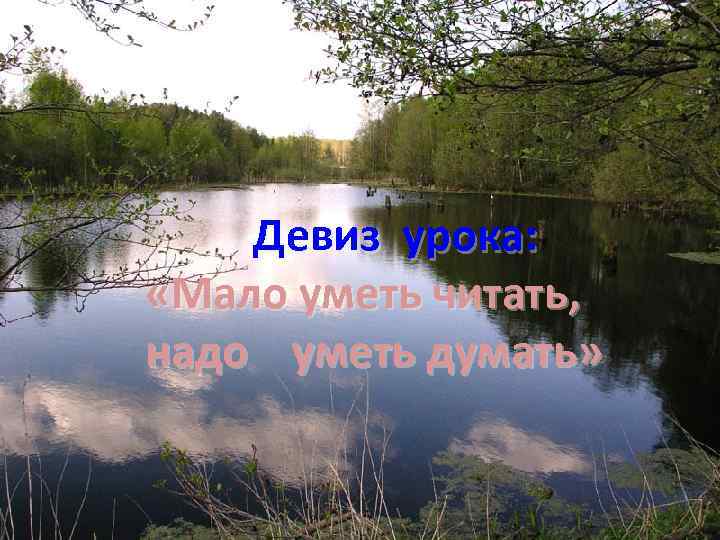  Девиз урока: «Мало уметь читать, надо уметь думать» 