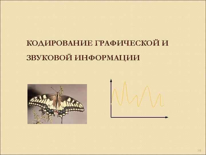 КОДИРОВАНИЕ ГРАФИЧЕСКОЙ И ЗВУКОВОЙ ИНФОРМАЦИИ 29 
