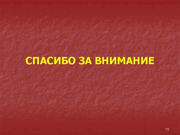 СПАСИБО ЗА ВНИМАНИЕ 15 
