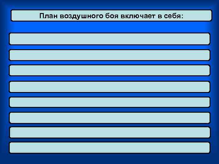 План воздушного боя включает в себя: 