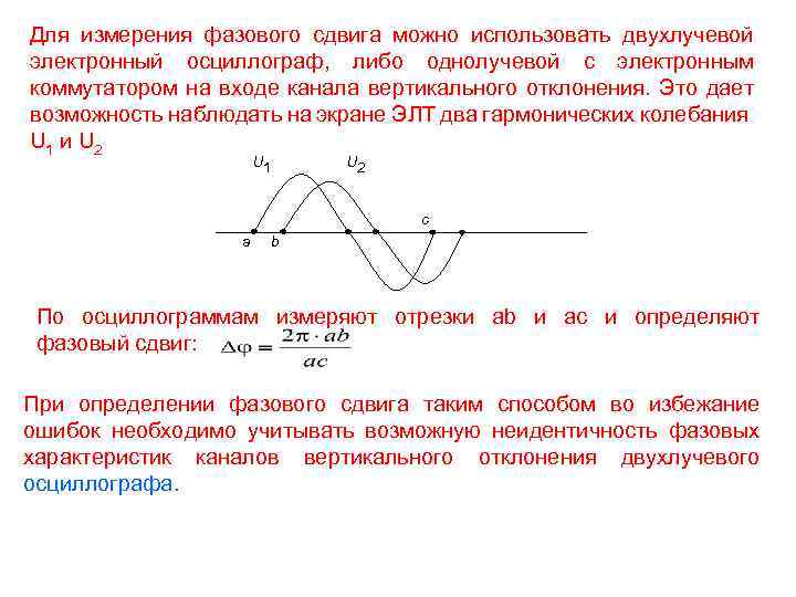 Измерение фазового сдвига презентация