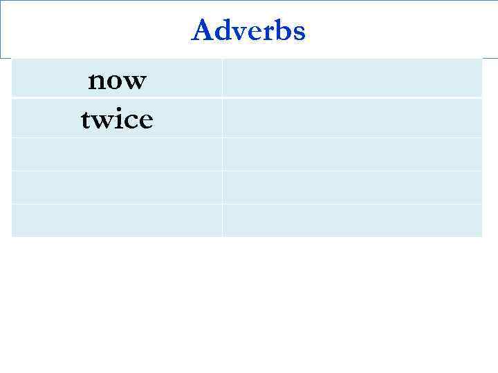 Adverbs now twice 