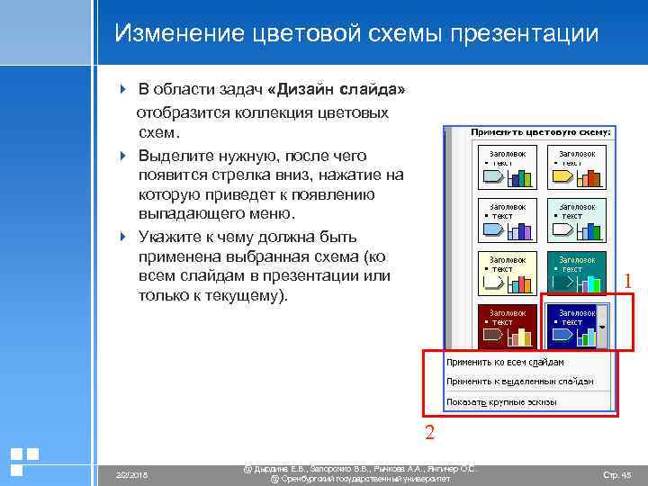 Формат цветовая схема слайда в powerpoint