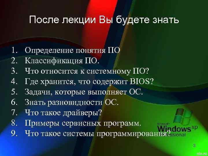 После лекции Вы будете знать 1. 2. 3. 4. 5. 6. 7. 8. 9.