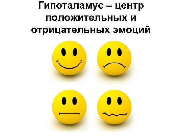 Гипоталамус – центр положительных и отрицательных эмоций 