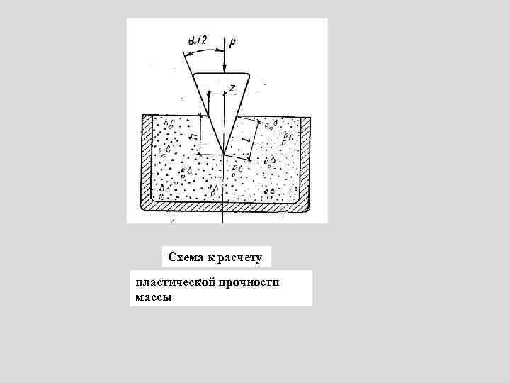 Схема к расчету пластической прочности массы 