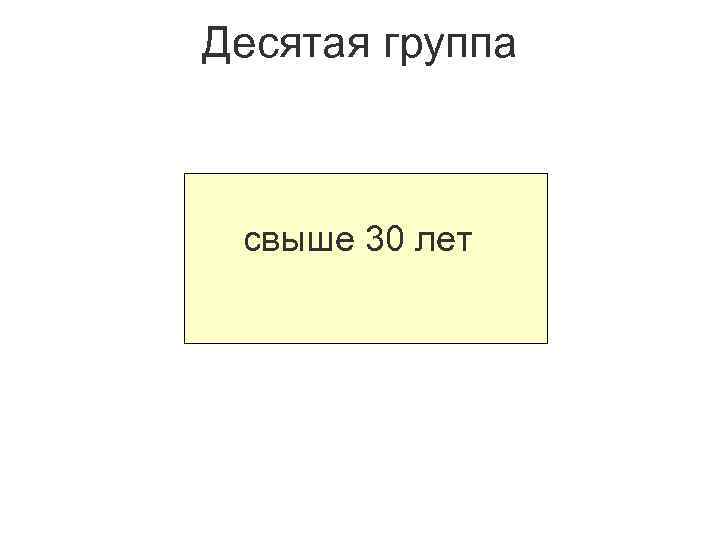 Десятая группа свыше 30 лет 