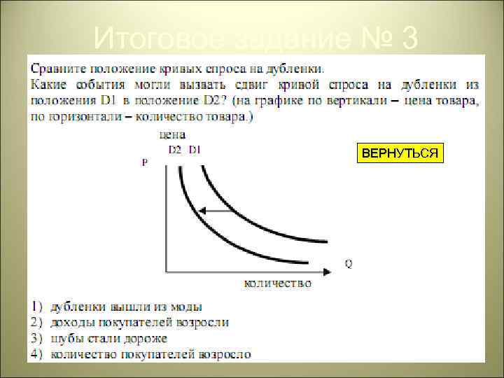 Итоговое задание № 3 ВЕРНУТЬСЯ 