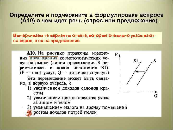 Шаг 1 Определите и подчеркните в формулировке вопроса (А 10) о чем идет речь