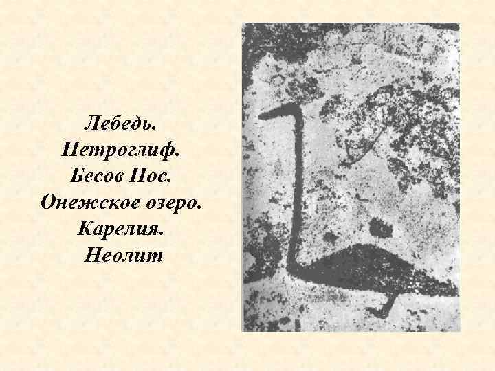 Лебедь. Петроглиф. Бесов Нос. Онежское озеро. Карелия. Неолит 