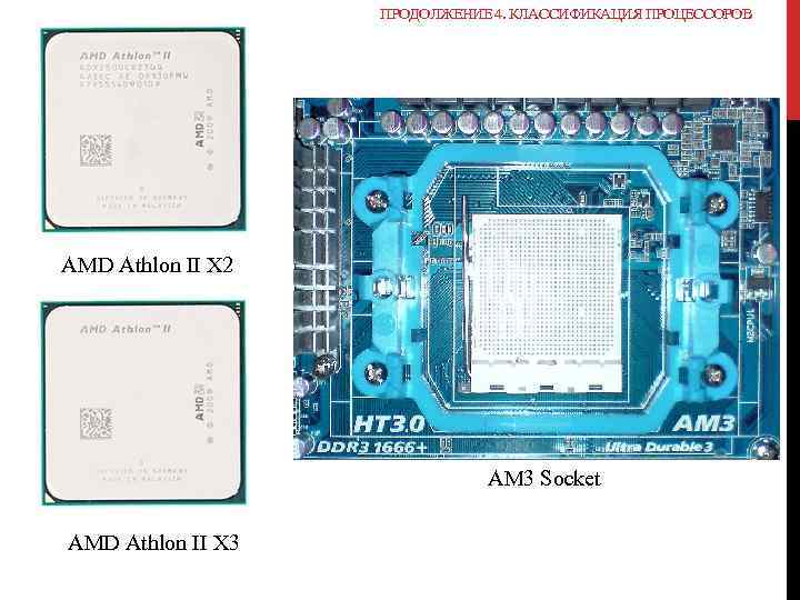 ПРОДОЛЖЕНИЕ 4. КЛАССИФИКАЦИЯ ПРОЦЕССОРОВ AMD Athlon II X 2 AM 3 Socket AMD Athlon