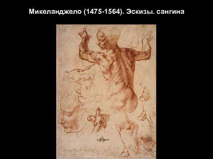 Микеланджело (1475 -1564). Эскизы. сангина 