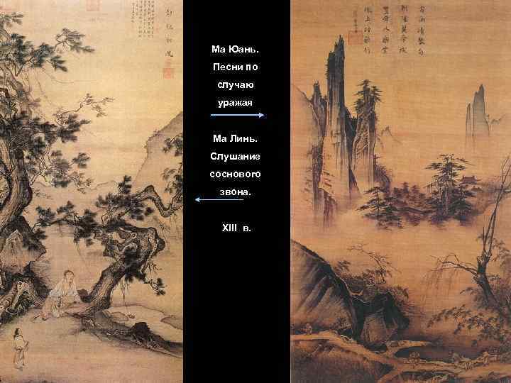 Ма Юань. Песни по случаю уражая Ма Линь. Слушание соснового звона. XIII в. 