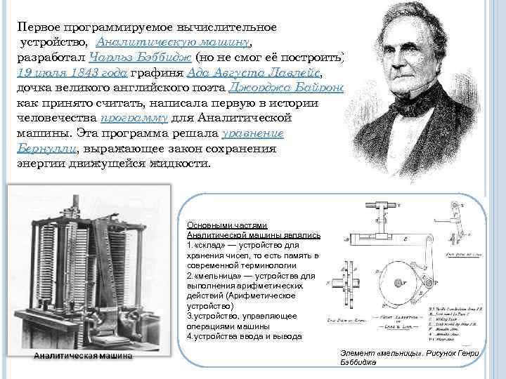 Какой ученый в xix веке разработал проект аналитической машины