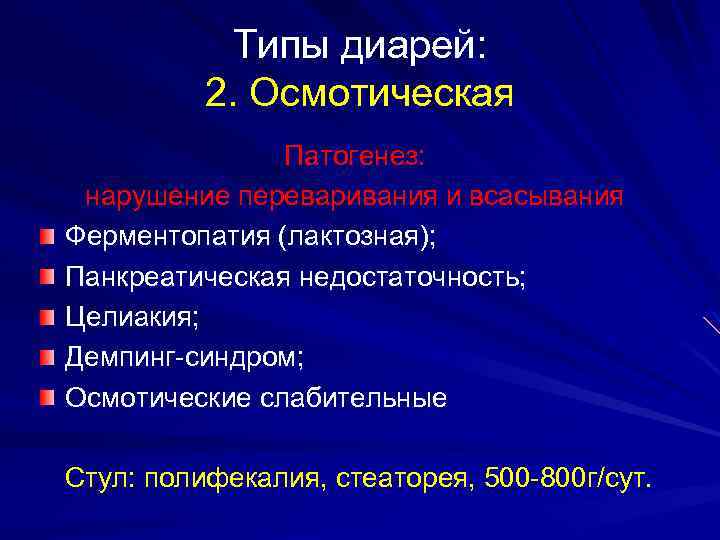 Типы диареи