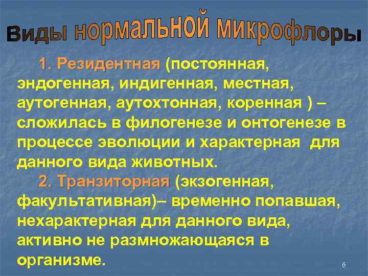 1. Резидентная (постоянная, 1. Резидентная эндогенная, индигенная, местная, аутогенная, аутохтонная, коренная ) – сложилась