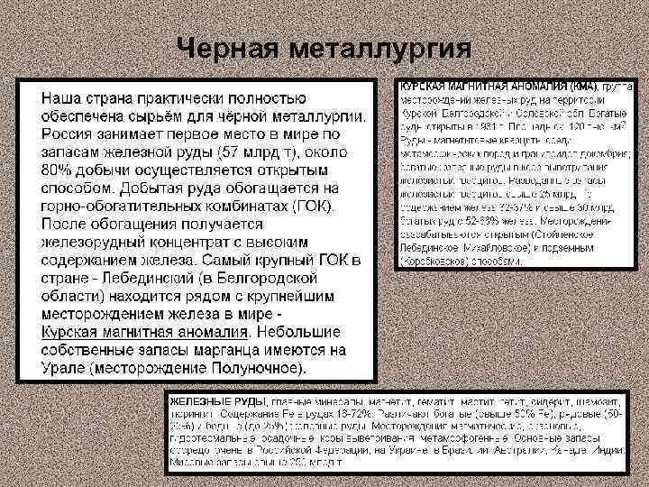 Черная металлургия 