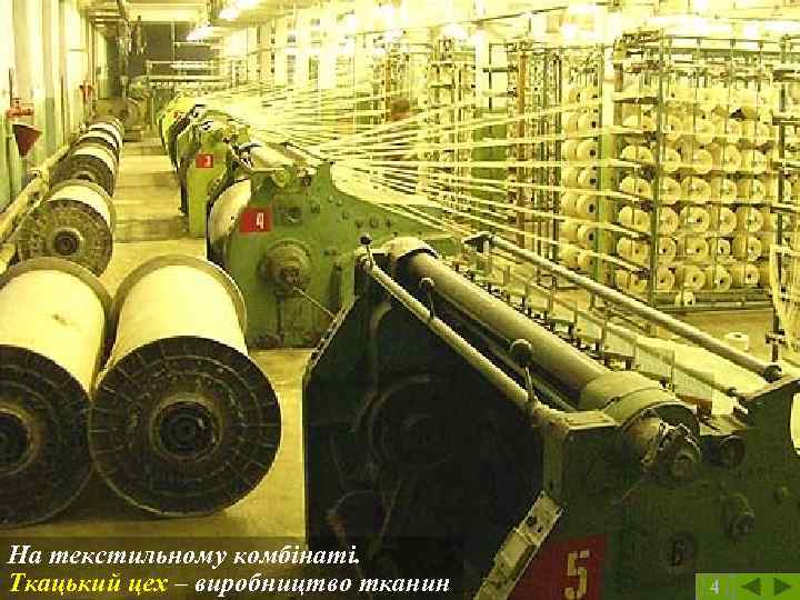 На текстильному комбінаті. Ткацький цех – виробництво тканин 4 