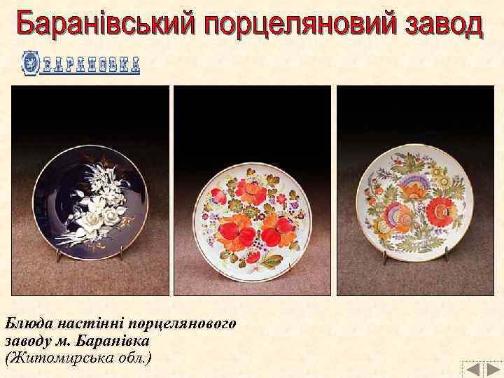 Блюда настінні порцелянового заводу м. Баранівка (Житомирська обл. ) 