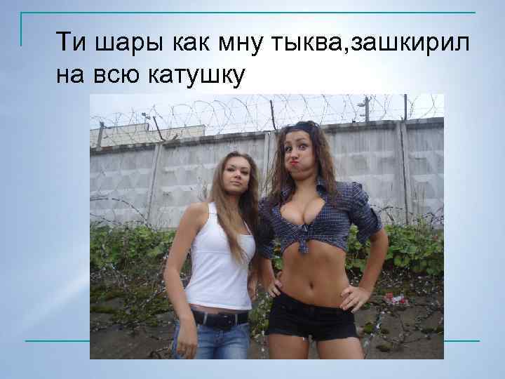 Ти шары как мну тыква, зашкирил на всю катушку 