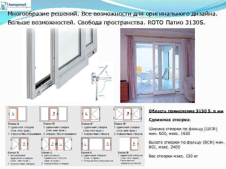 Многообразие решений. Все возможности для оригинального дизайна. Больше возможностей. Свобода пространства. ROTO Патио 3130