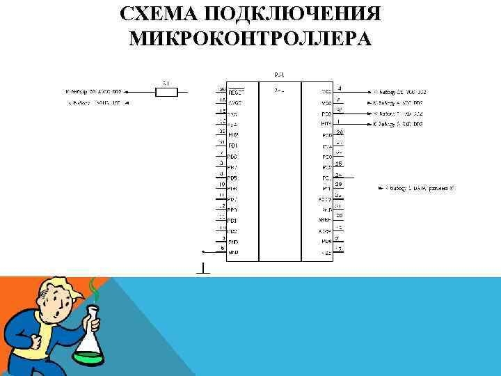 СХЕМА ПОДКЛЮЧЕНИЯ МИКРОКОНТРОЛЛЕРА 