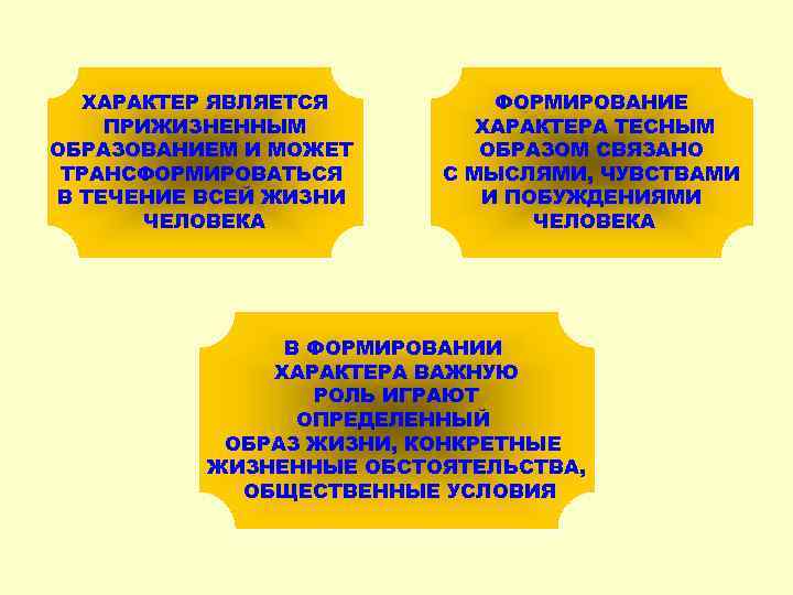 ХАРАКТЕР ЯВЛЯЕТСЯ ПРИЖИЗНЕННЫМ ОБРАЗОВАНИЕМ И МОЖЕТ ТРАНСФОРМИРОВАТЬСЯ В ТЕЧЕНИЕ ВСЕЙ ЖИЗНИ ЧЕЛОВЕКА ФОРМИРОВАНИЕ ХАРАКТЕРА