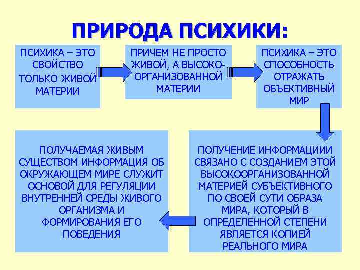 ПРИРОДА ПСИХИКИ: ПСИХИКА – ЭТО СВОЙСТВО ТОЛЬКО ЖИВОЙ МАТЕРИИ ПРИЧЕМ НЕ ПРОСТО ЖИВОЙ, А