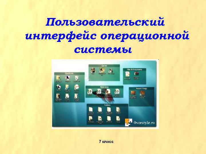 Пользовательский интерфейс операционной системы 7 класс 