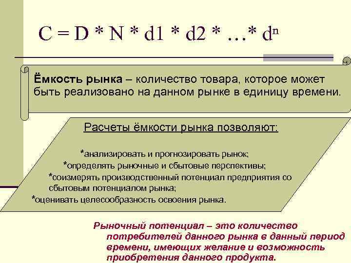 C = D * N * d 1 * d 2 * …* dⁿ