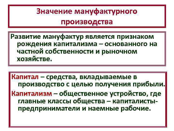 Что из перечисленного тормозило развитие мануфактурного производства