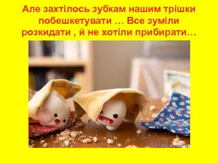 Але захтілось зубкам нашим трішки побешкетувати … Все зуміли розкидати , й не хотіли