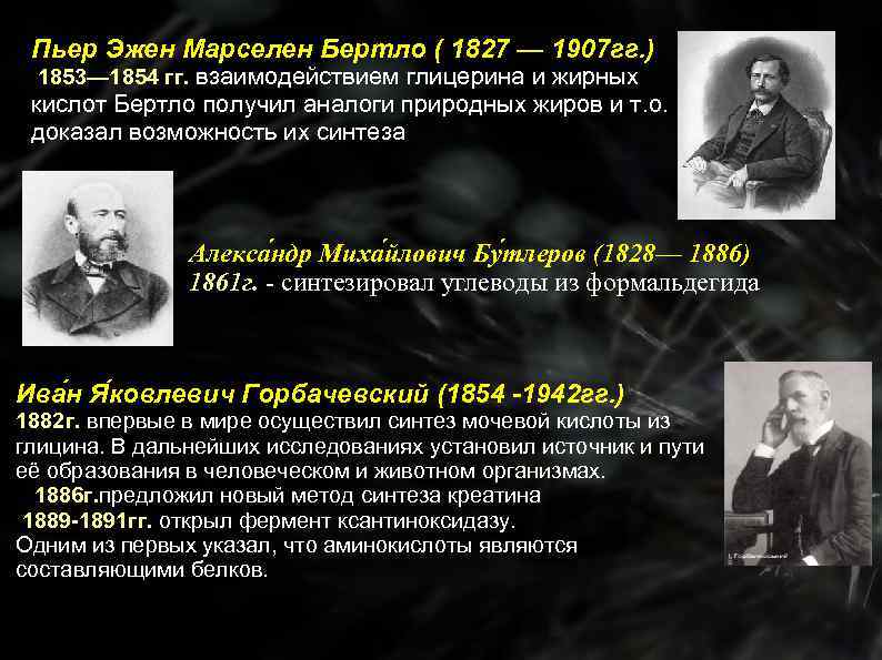 Пьер Эжен Марселен Бертло ( 1827 — 1907 гг. ) 1853— 1854 гг. взаимодействием