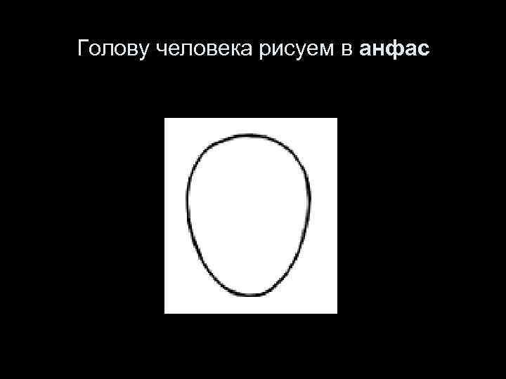 Голову человека рисуем в анфас 
