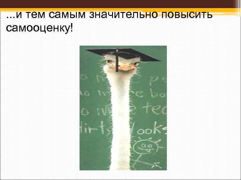 . . . и тем самым значительно повысить самооценку! 