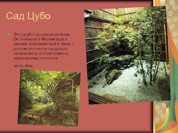Сад Цубо Это сугубо городское явление. Он появился в Японии ещё в раннем средневековье