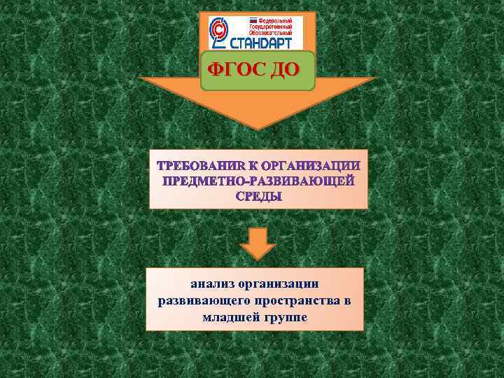 ФГОС ДО анализ организации развивающего пространства в младшей группе 