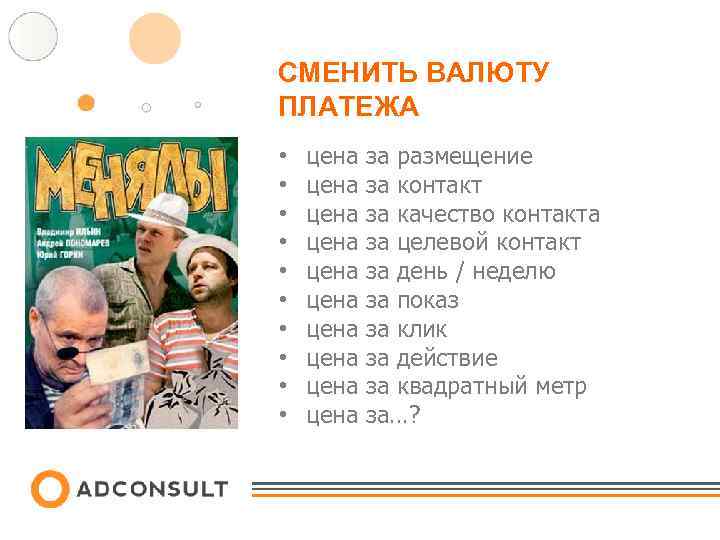 СМЕНИТЬ ВАЛЮТУ ПЛАТЕЖА • • • цена цена цена за размещение за контакт за