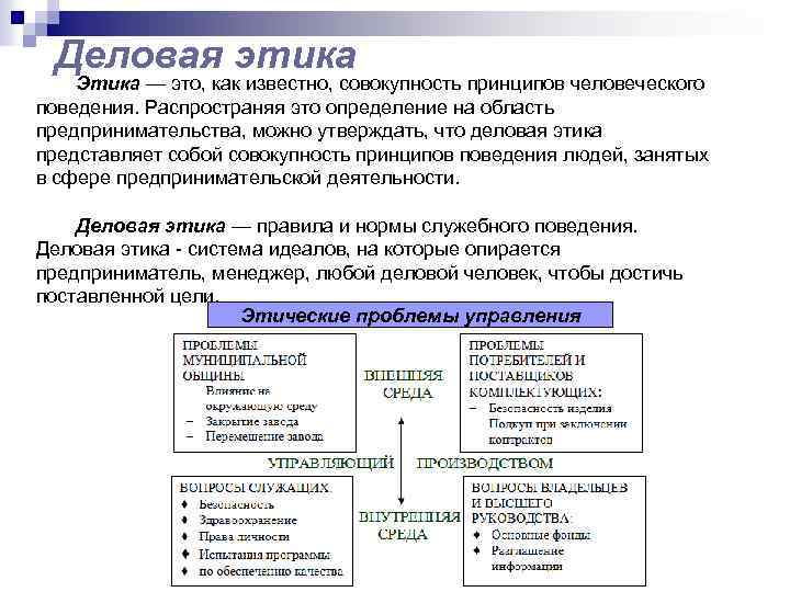 Деловая этика менеджера презентация